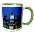 thumbnail image 1 of 3drose, Budapest Hungary at Nite, 15oz Two-tone Green Mug, 1 of 6