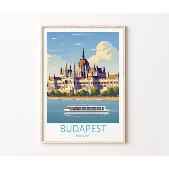 Budapest Hungary City Travel Wall Art, Stretched Canvas 8x10in