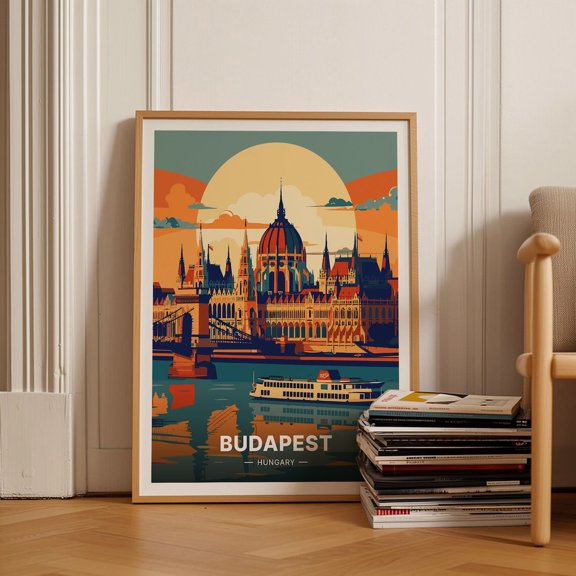 Budapest Hungary Cityscape Art Lover Wall Art 5, Stretched Canvas 8x10in