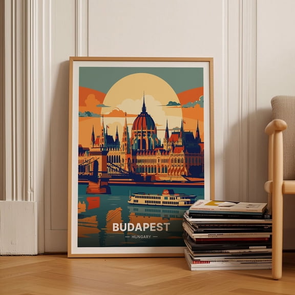 Budapest Hungary Cityscape Art Lover Wall Art 5, Unframed Paper Poster 8x10in