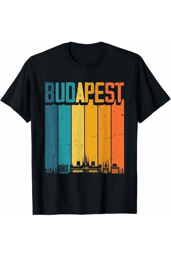 Budapest Hungary Retro Vintage Sunset Skyline Budapest T-Shirt