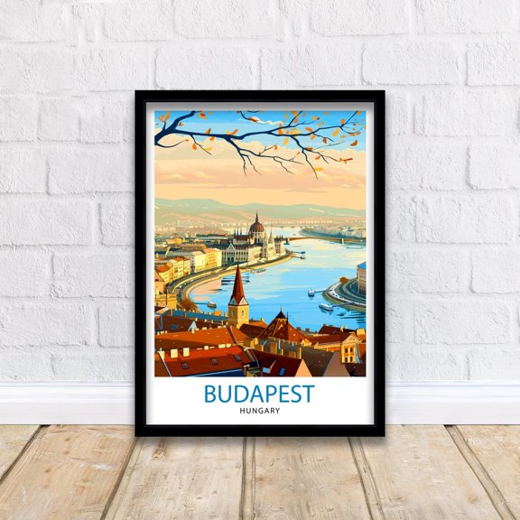 Budapest Hungary Travel Printbudapest Wall Art Hungary Illustration Budapest Hungary Travel Decor Budapest Home Decor Travel