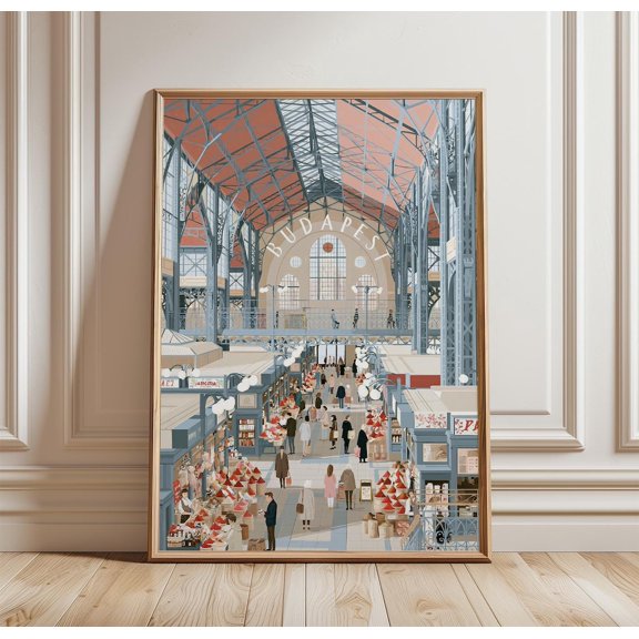 Budapest Market Hall City Print Architecture Wall Art, Unframed Paper Print