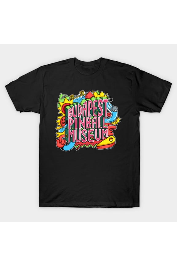 Budapest Pinball Museum Hungary Vintage Arcade Flippers Souvenir Unisex T-Shirt, up to size 3XL.