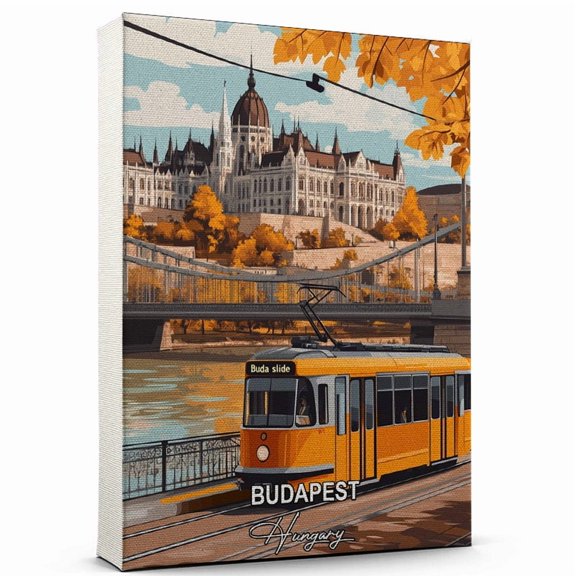 Budapest Travel Canvas Wall Art Hungary Canvas Travel-Inspired Scene That Brings Peace, Color, and Culture Into Your Space