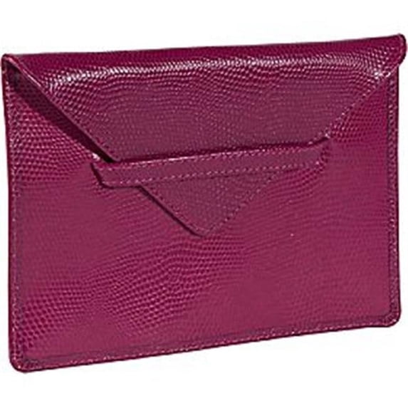 Budd Leather 552209L-26 Lizard Print 4 X 6 Inch Photo Envelope - Fuchsia