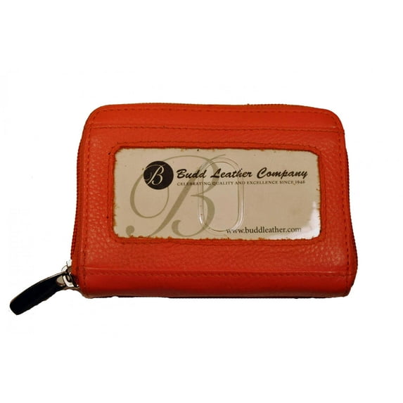 Budd Leather Calf Zip Around Credit Card Case with ID Window (RFID)