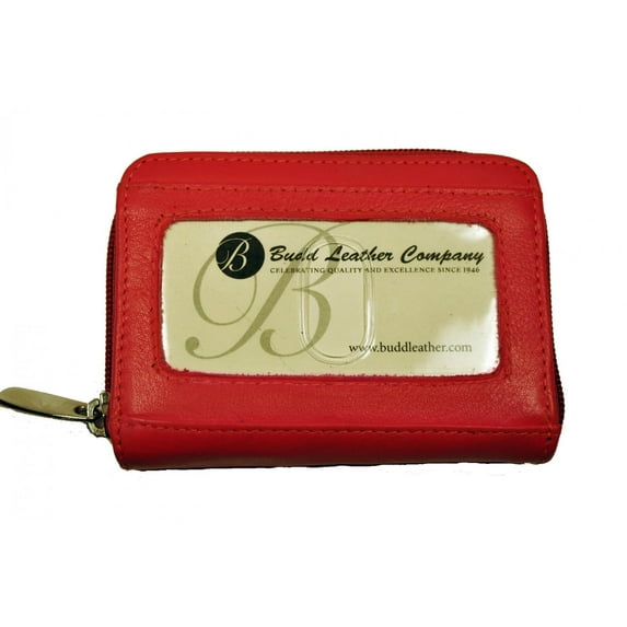Budd Leather Calf Zip Around Credit Card Case with ID Window (RFID)