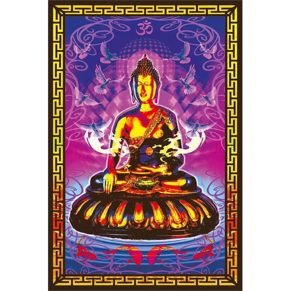 Buddah Tranquil Ohm Blacklight Poster