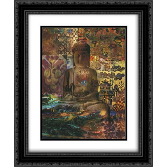 Buddah Zen 2x Matted 20x24 Black Ornate Framed Art Print by Haynes, Smith