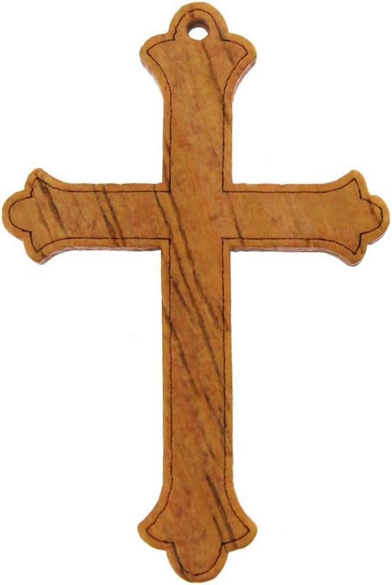 Budded Wood Cross Pendant Light Finish Craft Crosses w? hole 1 5/8