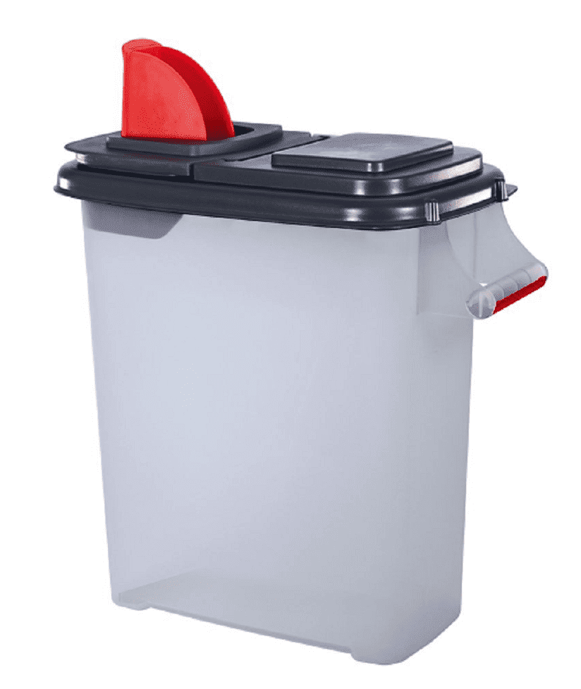 Buddeez 00083B-PLT Space Saving 4 gal Food Grade Plastic Wood Pellet Storage Dispenser, Brown