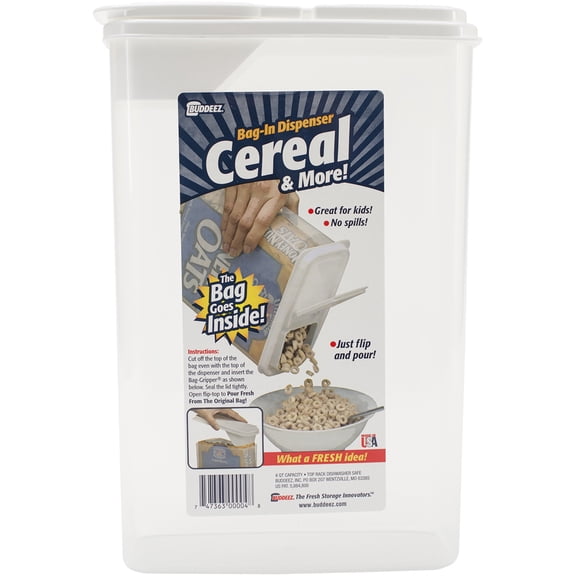 Buddeez 4qt Bag-In Cereal & More Dispenser-11"X7"X3"