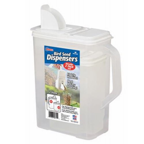 Buddeez 8 Qt and 3.5 Qt Wild or Pet Bird Seed Dispenser Set Set of 2 Containers with Lids