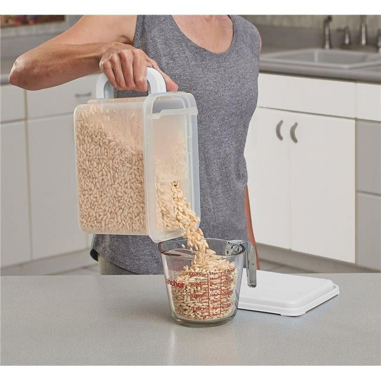 Buddeez B00251 Store & Pour Storage Dispenser 21 Cup - White & Clear