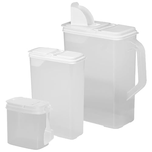 Buddeez Cereal Buddy Food Storage Dispenser - Multi-Size, BPA Free Plastic Containers with EZ Grip Handle, Scoop, and EZ Pour Spout, 8 QT, Set of 3.
