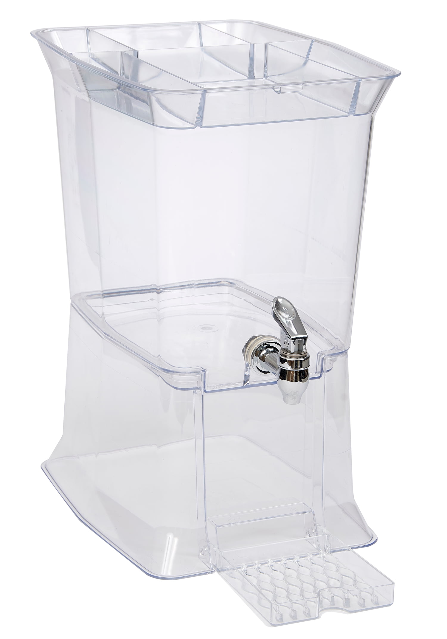Buddeez Clear Drink 3.5 Gallon Plastic Beverage, Comes with Stand, Spigot,  Ice Cone, Large Punch Dispenser for Parties