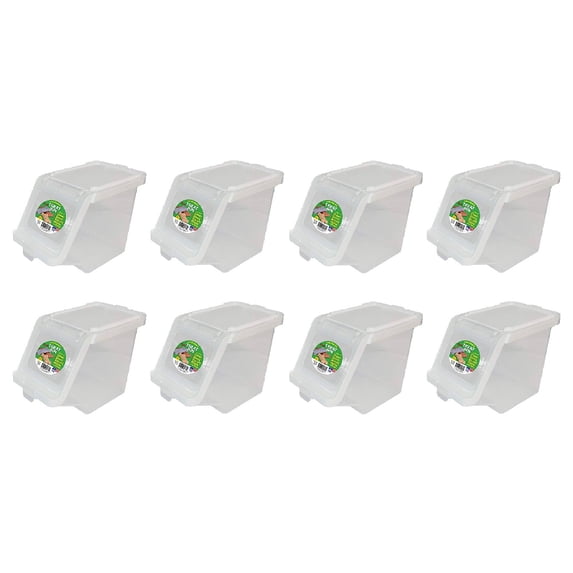 Buddeez Stackable Treat Bin Container Large Storage Pets Office Crafts 00130, 8-Pack