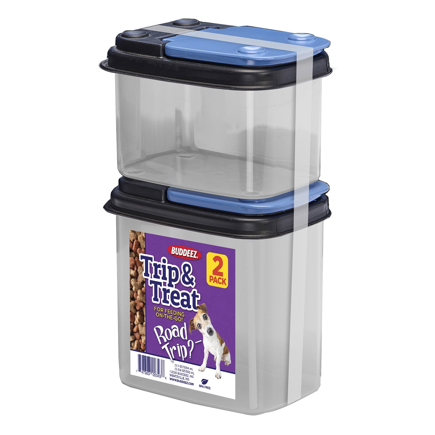 Buddeez Trip and Treat Flip-Lid Totes Storage for Dogs, Cats and All Pets