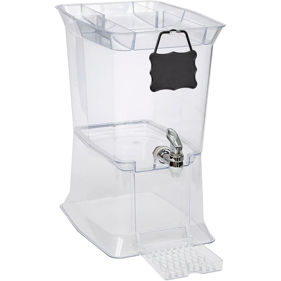 Buddeez Tritan Beverage Dispenser with Party Top Lid and Drip Tray - 2.5 Gallon Drink Dispenser - Drink Dispenser - BPA Free