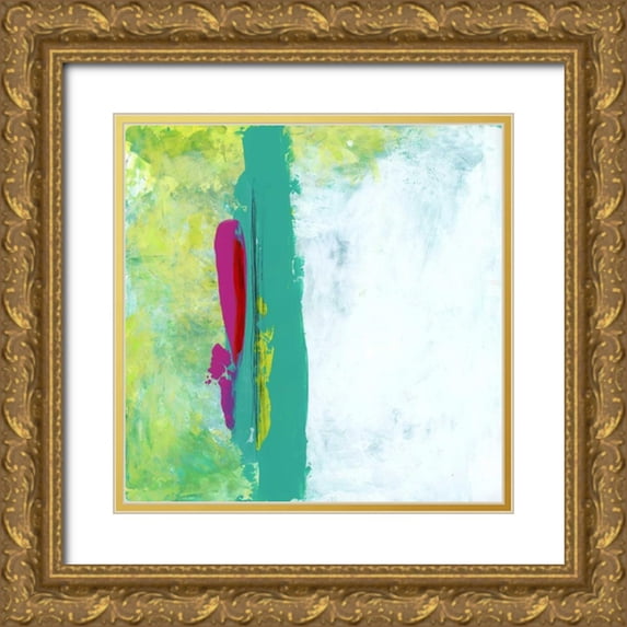 Buddenhaugen, Sophia 26x26 Gold Ornate Wood Framed with Double Matting Museum Art Print Titled - Garden Abstraction 5
