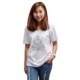 thumbnail image 1 of Buddha -3 Printed 100% Cotton V-Neck Short Sleeves Loose Top Tee Shirt WTS_16 S, 1 of 1