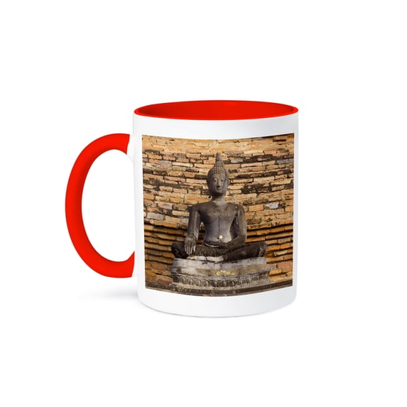 Buddha At Wat Mahathat, Thailand-As36 Awr0019 - Alison Wright, 11oz Two-Tone Red Mug