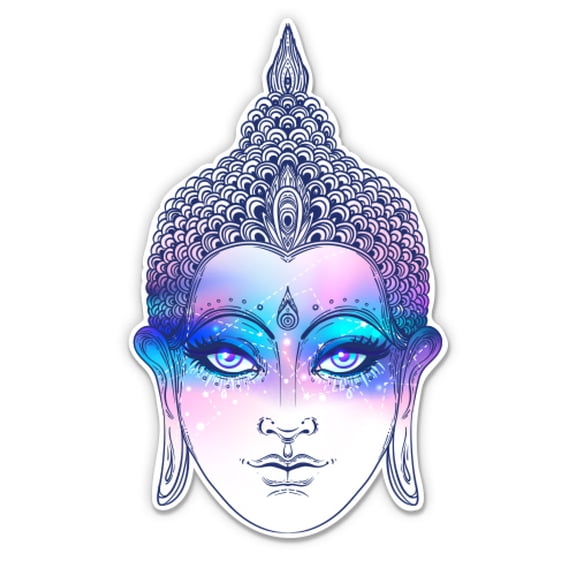 Buddha Colorful Pretty - 3" Vinyl Sticker - For Car Laptop Water Bottle Phone - Waterproof Decal