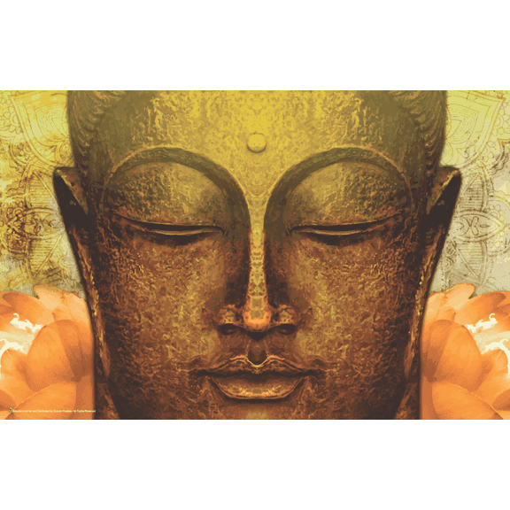 Scorpio Posters Buddha Gold Face Mini Poster - 17" x 11"