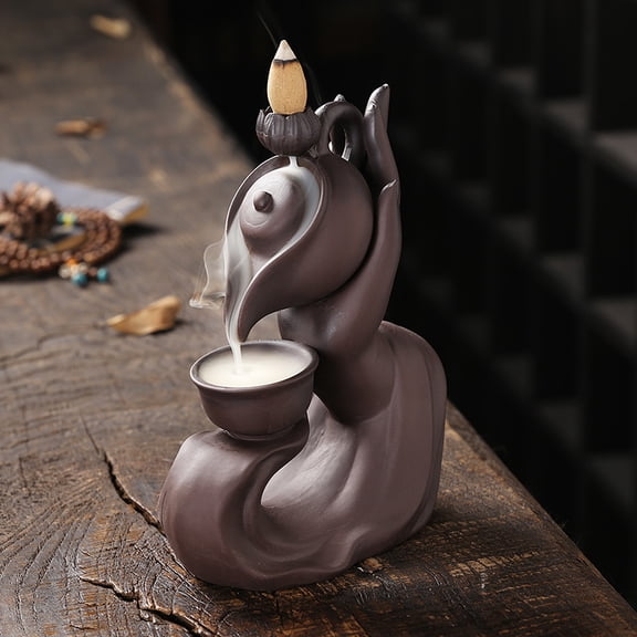 Buddha Hand Series Backflow Incense Burner Indoor Smoke Waterfall Incense Holder Creative Teapot Shaped Ceramic Incense Burner