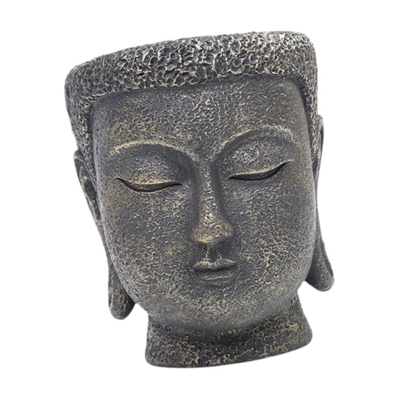 Buddha Head Flowerpot Statue Creative Plant Container Durable Resin for Desktop Shelf Home Decoration