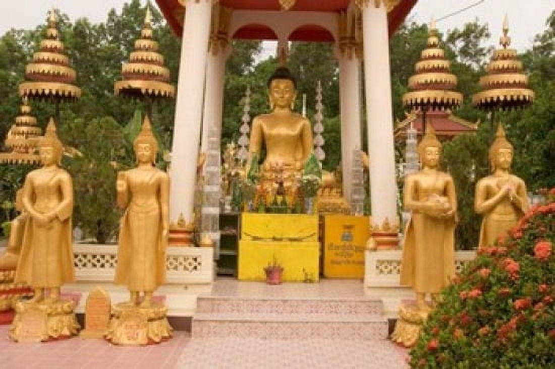 Buddha Image at Wat Si Saket Laos Canvas Art - Gavriel Jecan DanitaDelimont (22 x 15)