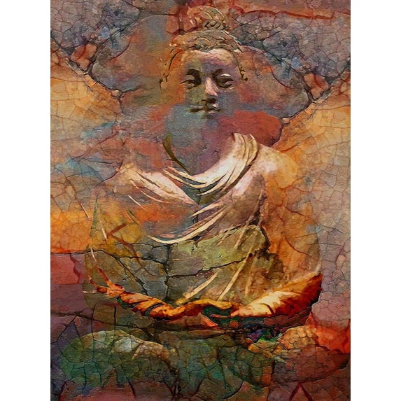 Buddha In Stone - CANVAS OR PRINT WALL ART