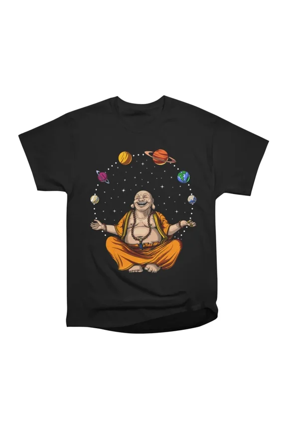 Buddha Juggling Planets T-Shirt Tee Gift For Him Merch For Her Apparel For Friend