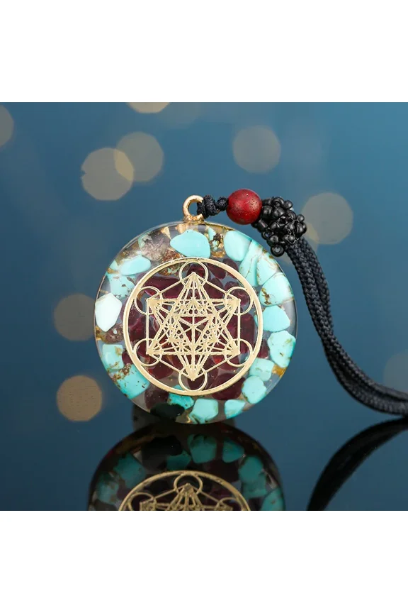 Archangel Metatron Orgonite Pendant - Turquoise Necklace