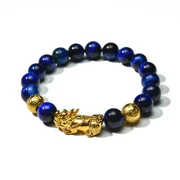 Buddha & Karma Blue Tiger Eye Pixiu Bracelet - Wealth & Confidence