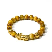 Buddha & Karma Gold Tiger Eye Pixiu Bracelet