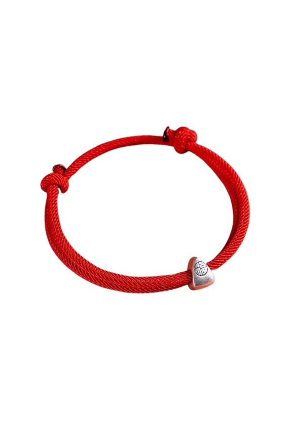 Red String Fu Lucky Bracelet - Bright Red
