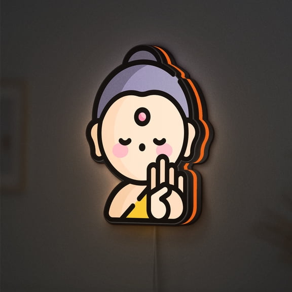 Buddha LED Lightbox - Buddhist Religious Culture Decor, Custom Led Sign for Home Office Shop Decor (Width 24 inch, 60cm)