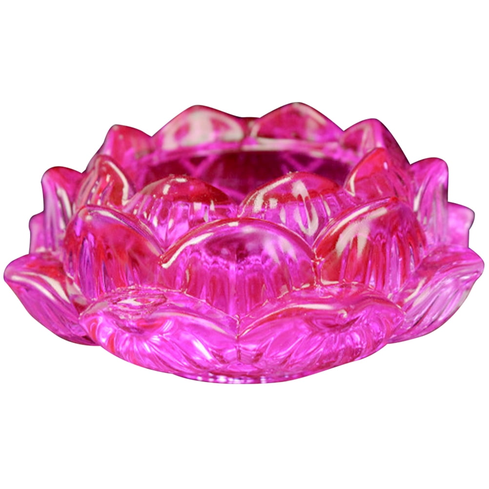 Buddha Lotus Flower Shaped Candle Holder Decorative Glass Lotus Petal