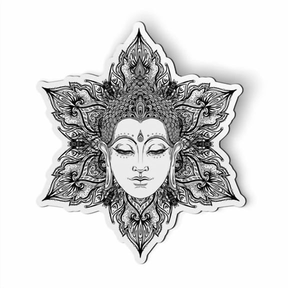 Buddha Lotus Mandala Zen - 5.5" Magnet for Car Locker Refrigerator