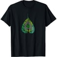 thumbnail image 1 of Buddha Meditation T-Shirt Bodhi Leaf Unalome tshirt T-ShirtMen's and women's gift, black and white T-shirt, size: Extra large S-4XL, 1 of 4