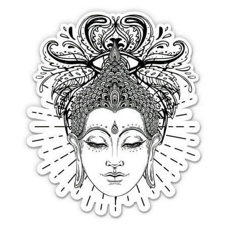Buddha Om Zen Pretty Design - 7" Vinyl Sticker - For Car Laptop I-Pad - Waterproof Decal