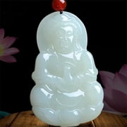 Buddha Pendant Necklace with Cord Spiritual Amulet Jewelry for Men and Women Meditation Protection Accessory