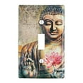 thumbnail image 1 of Buddha Pink Lotus Flowers Serenity Plastic Wall Decor Toggle Light Switch Plate Cover, 1 of 4
