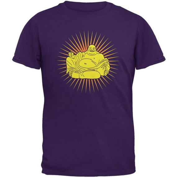 Buddha Rays of Light Purple Adult T-Shirt - Large