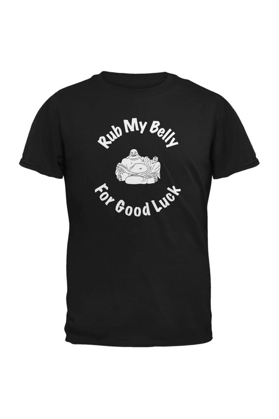 Buddha Rub My Belly Good Luck Black Youth T-Shirt - Youth Large