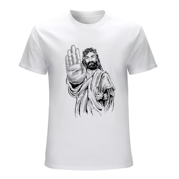 Buddha Say No Men’s Graphic T-shirt Vintage Short Sleeve Sport Tee White XS
