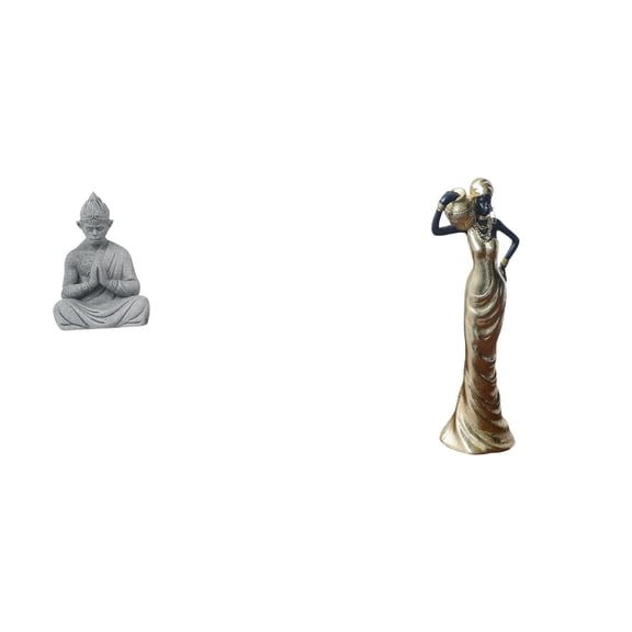 Buddha Sculpture Monkey Figurine African Tribal Resin Ornament for Desk Patio Bedroom Housewarming Decoration