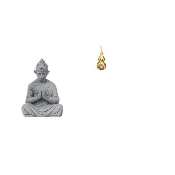 Buddha Sculpture Monkey Statue Gourd Figurine Brass Material Feng Shui Decor for Living Room Office Patio